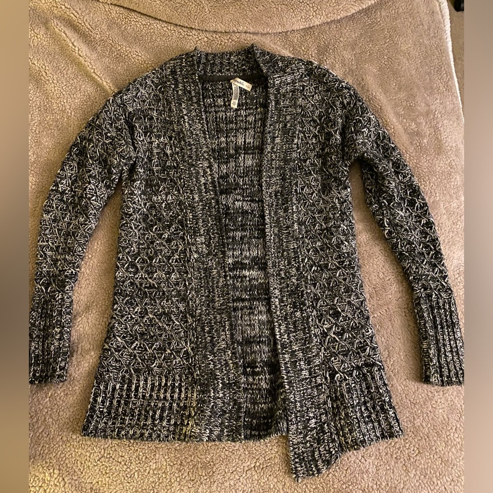 Gray knit cardigan